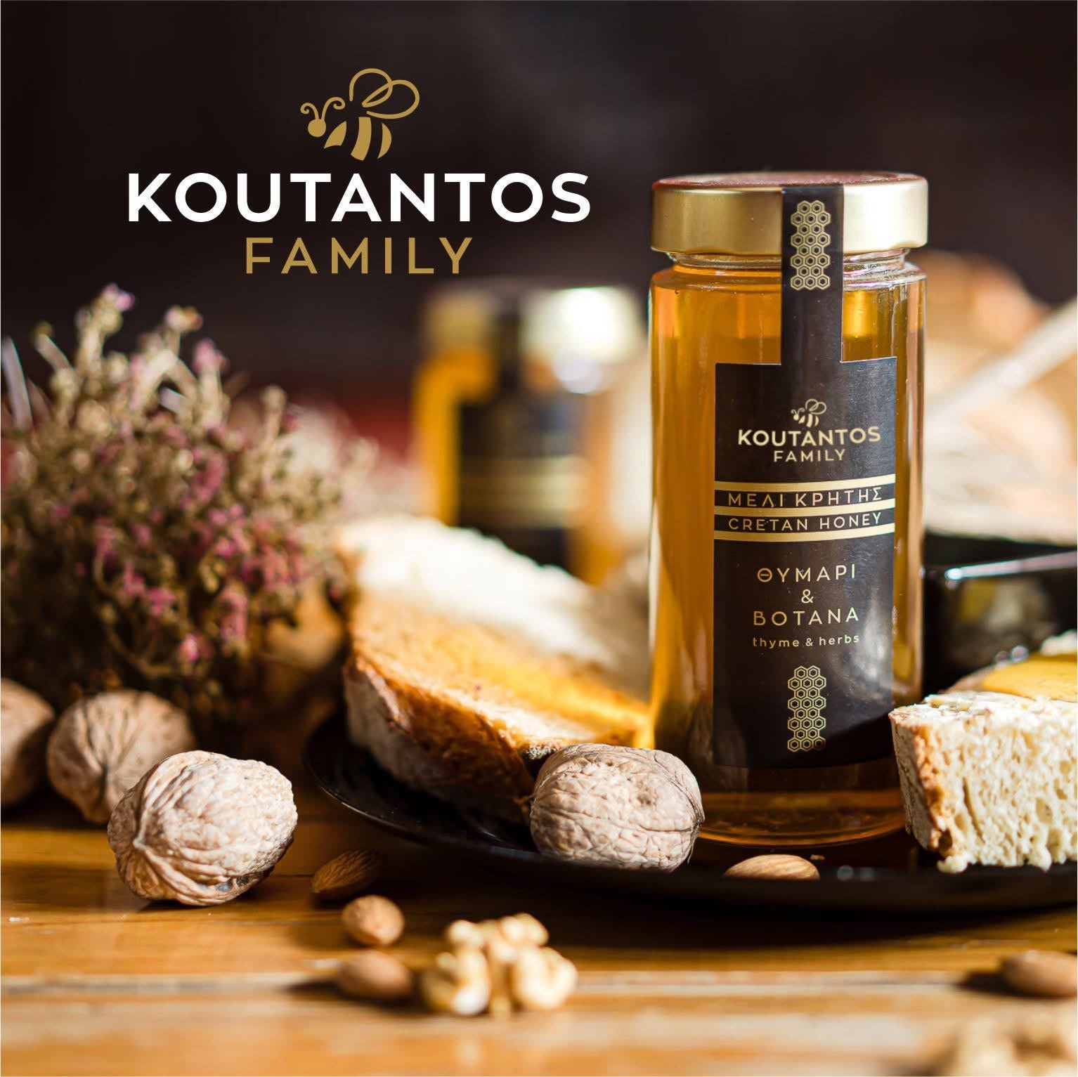 CRETAN HONEY FROM THYME & WILD HERBS BLACK LABEL 400g