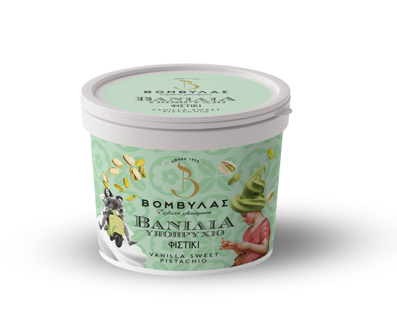 Vanilla submarine dessert with pistachio flavor 400g
