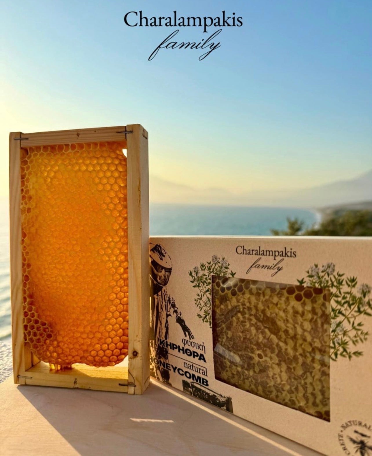 Honey Comb in Wooden Frame - Charalambakis Family